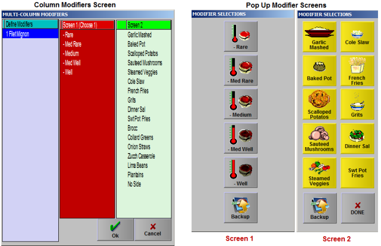 Modifiers Screen